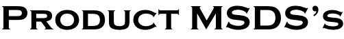 Product MSDS’s